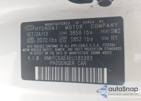 2014 Hyundai Veloster Turbo W/Blue из США, поврежденный, VIN KMHTC6AE4EU183383